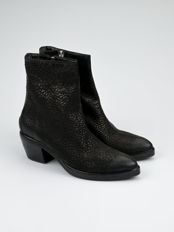 Staple Spine Grained Leather Ankle Boots