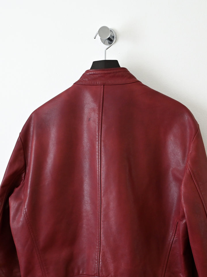 Red 5 Zip Leather Jacket