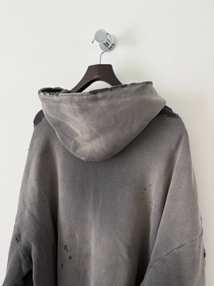 Distressed Thermal Hoodie