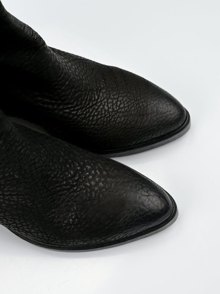 Staple Spine Grained Leather Ankle Boots