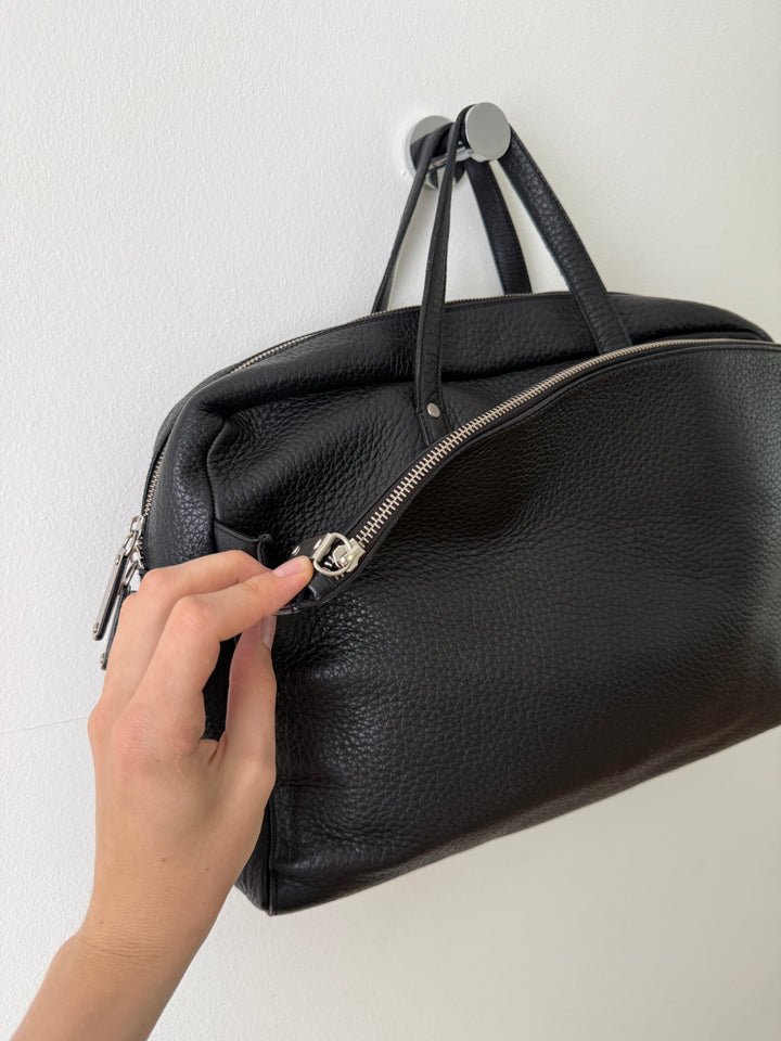 Pebbled Leather Messenger Bag