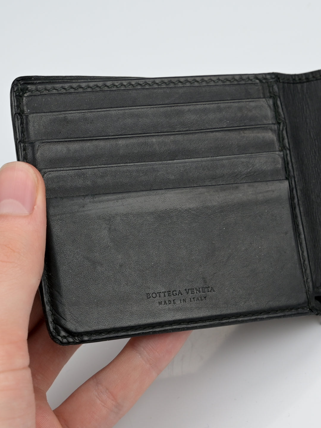 Intrecciato Leather Bi-Fold Wallet