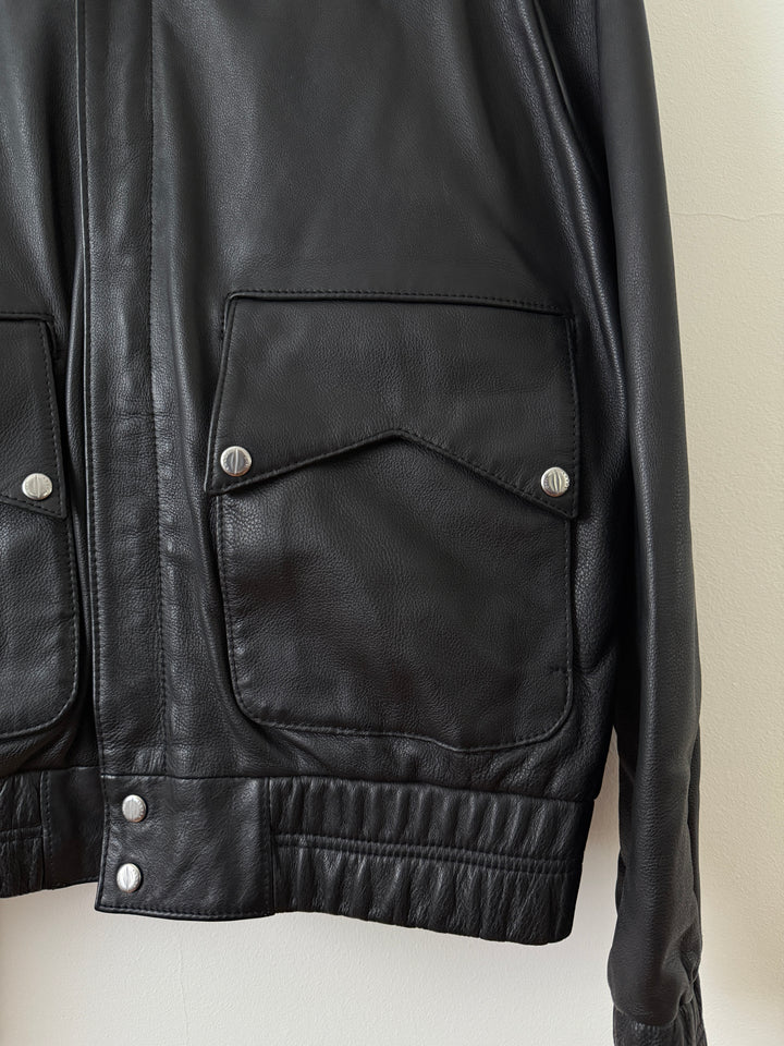 Leather Pilot Bomber Jacket