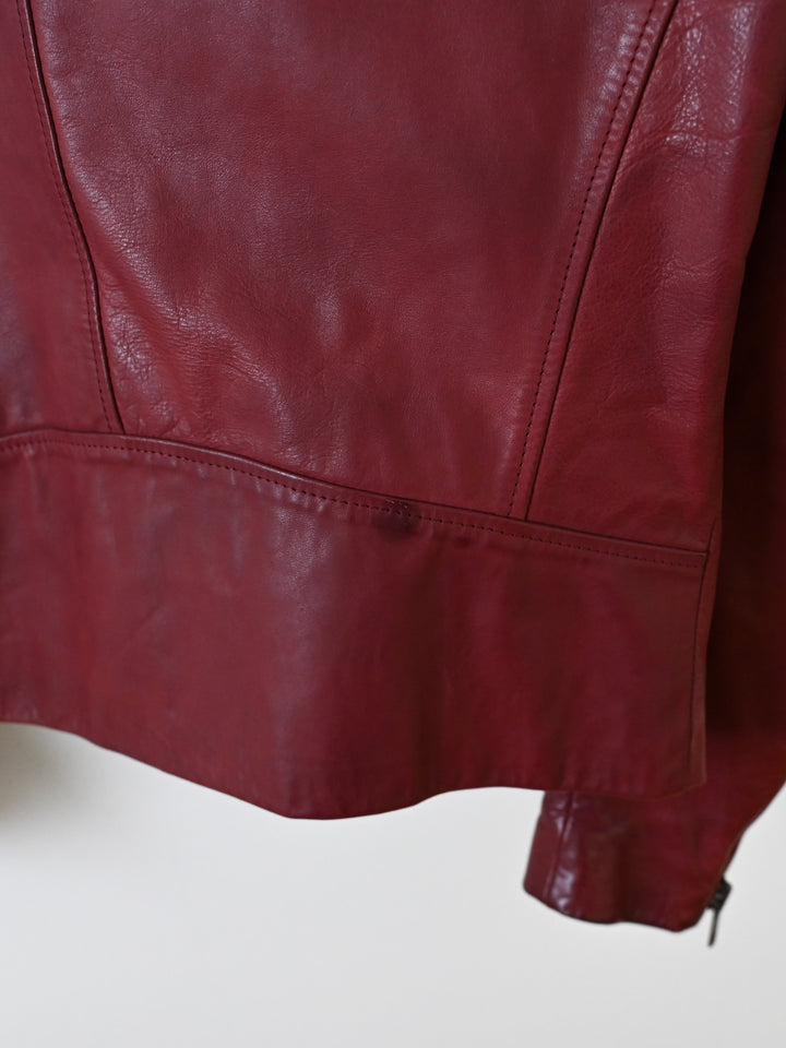 Red 5 Zip Leather Jacket