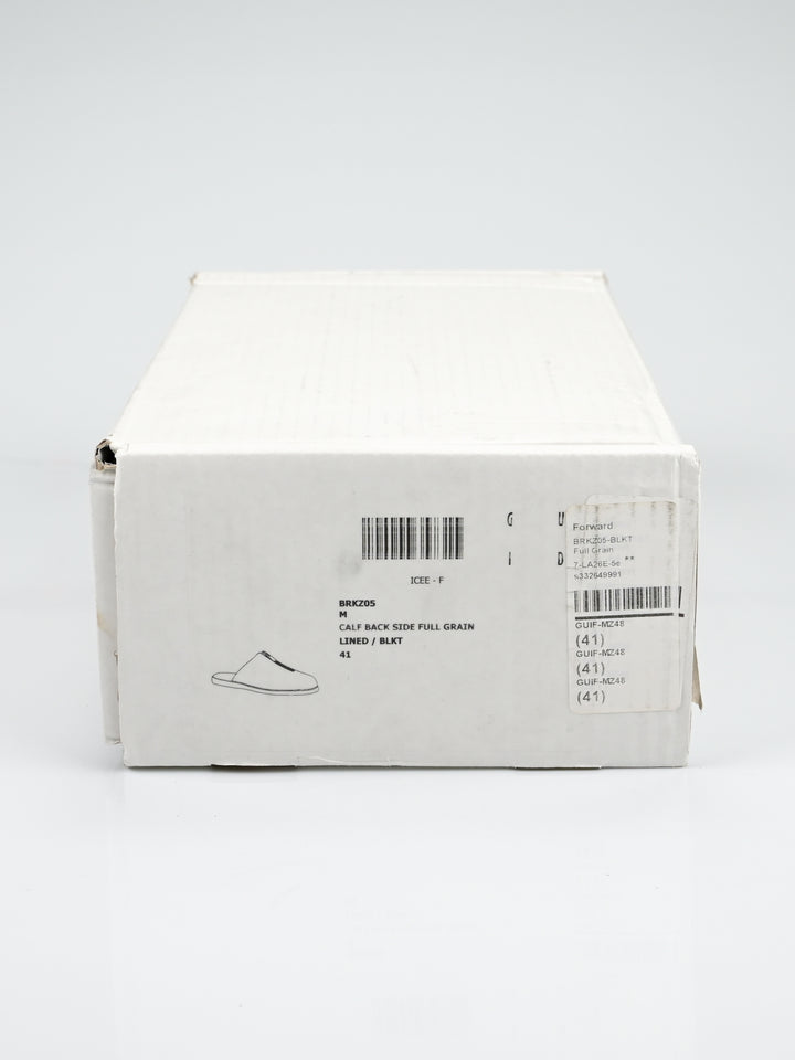 Front Zip Calf Leather Full Grain Slipper