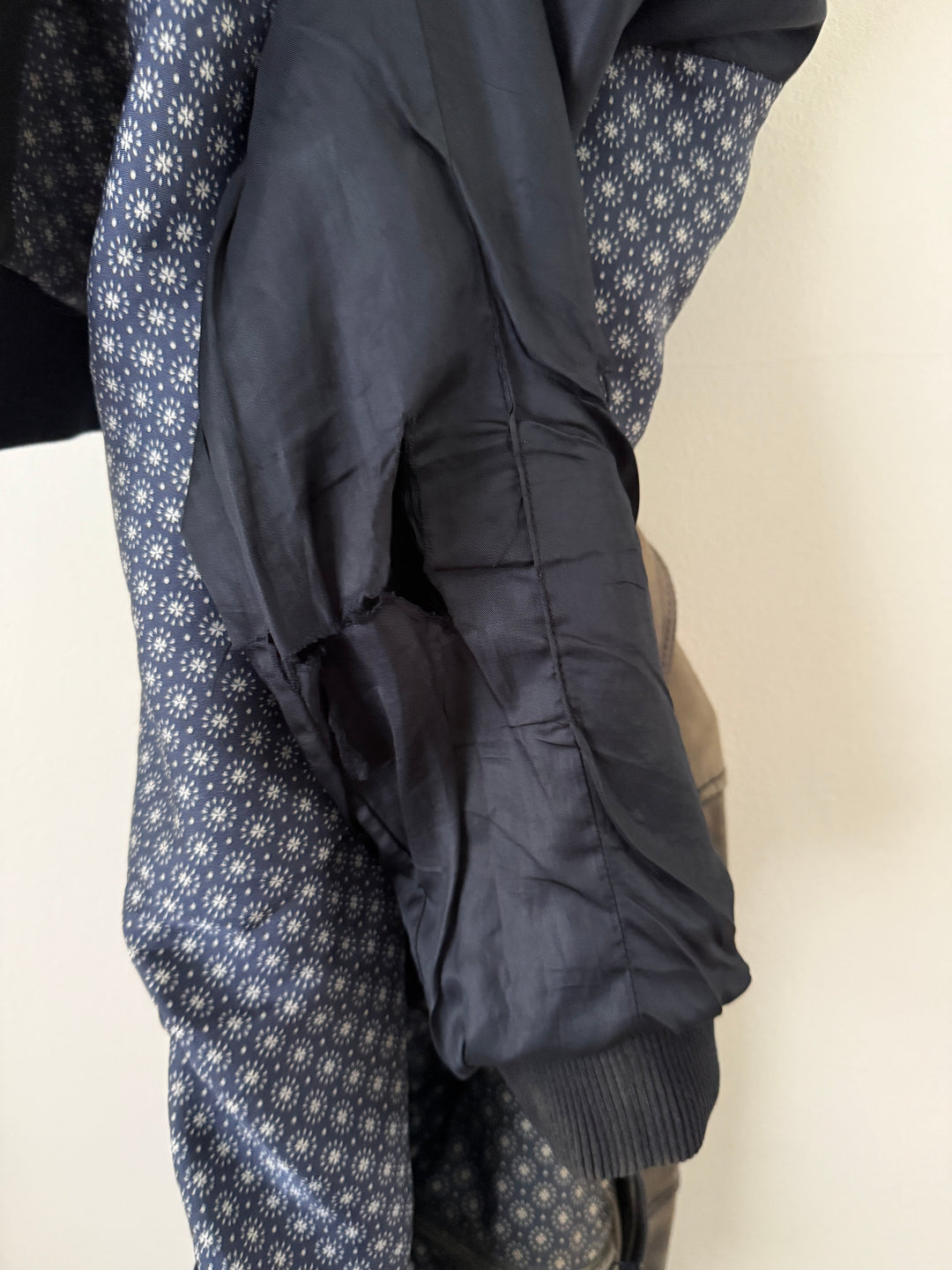 2000s Faded Leather Bomber Jacket