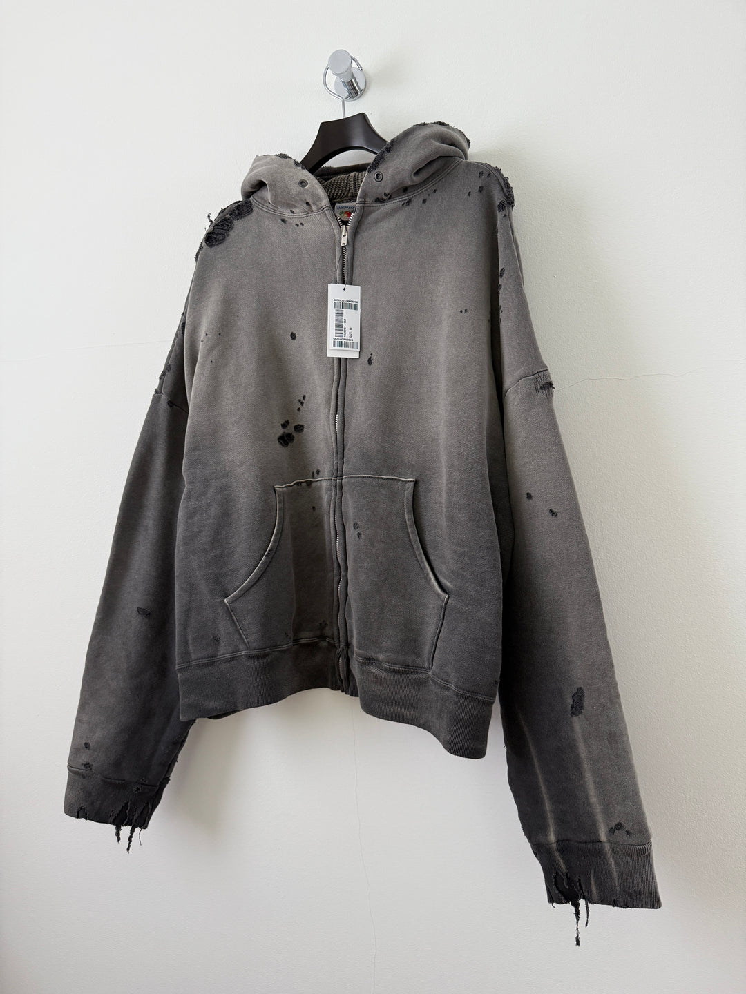 Distressed Thermal Hoodie