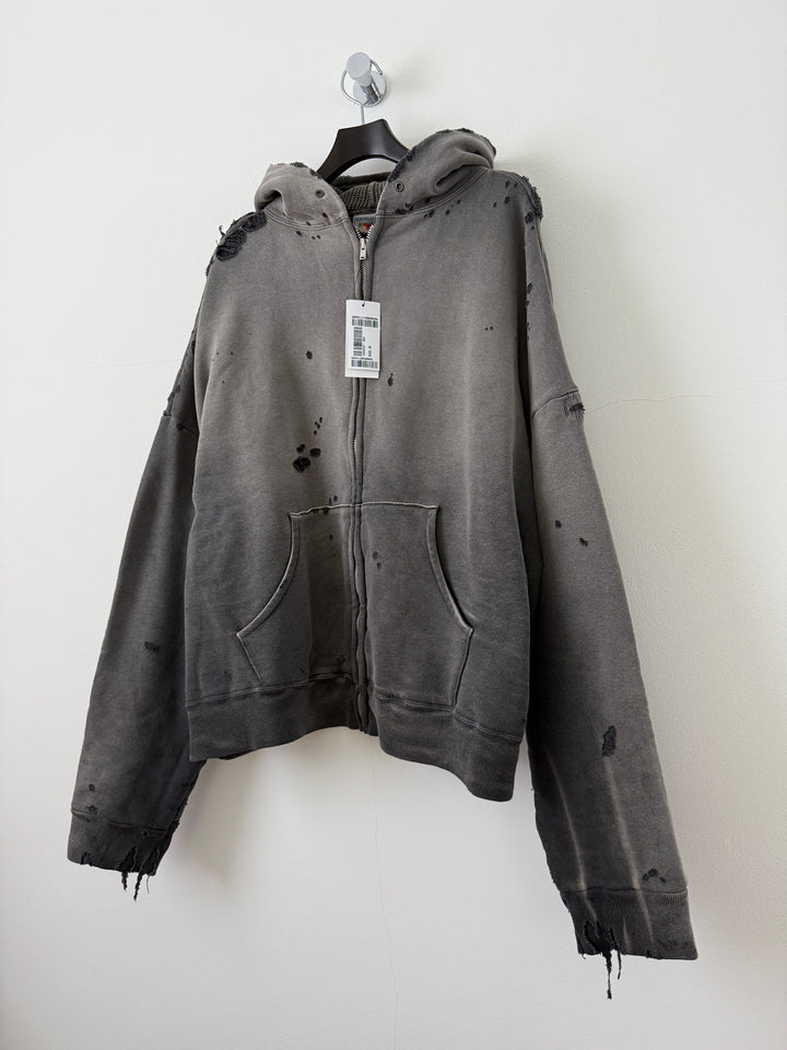 Distressed Thermal Hoodie