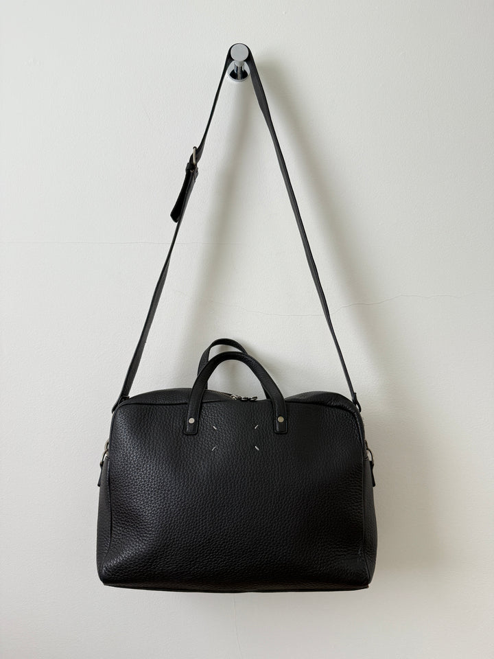 Pebbled Leather Messenger Bag