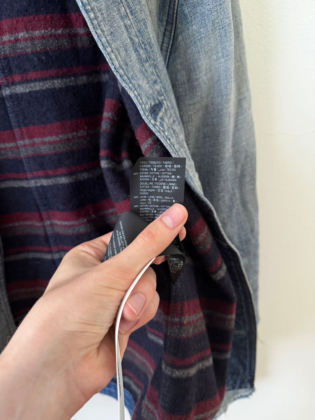 Distressed Denim Wool Lined Jacket