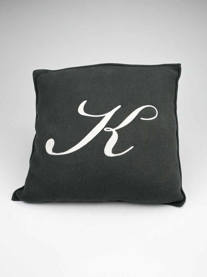 "K" Script Knit Pillow