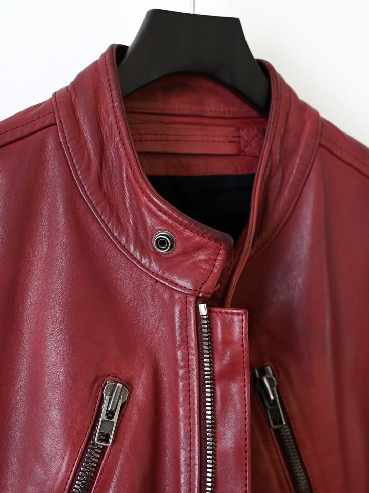 Red 5 Zip Leather Jacket