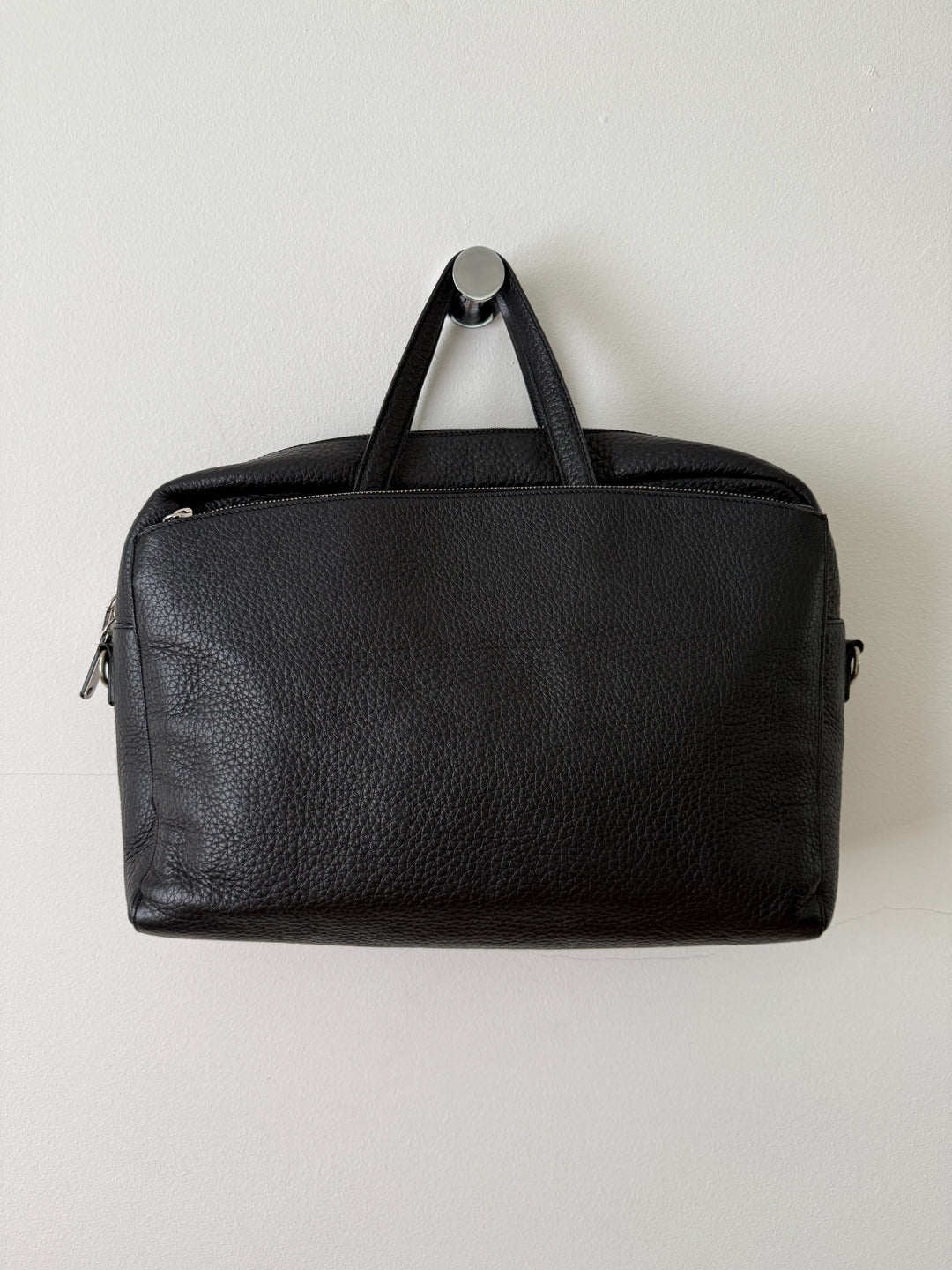 Pebbled Leather Messenger Bag