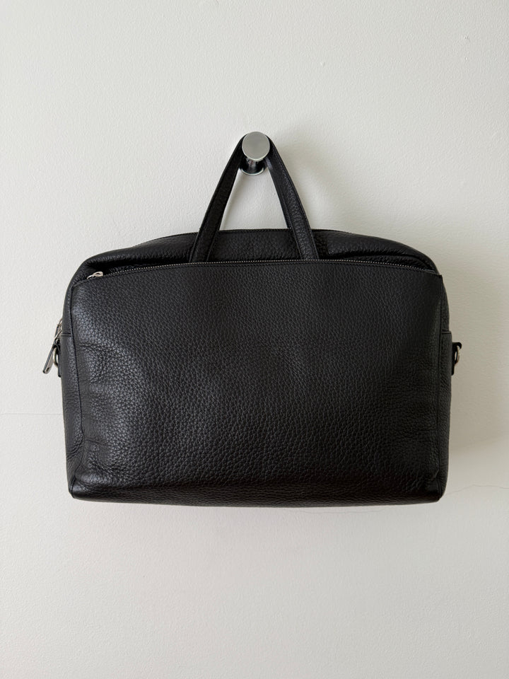 Pebbled Leather Messenger Bag