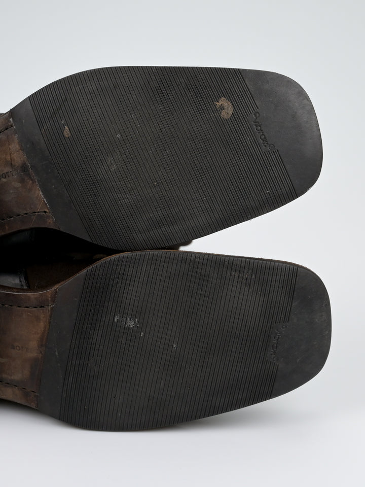 Suede Intrecciato Braided Weave Cord Boots