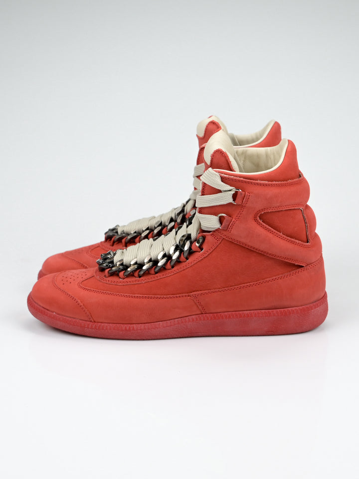 High Top Suede Chain Sneakers