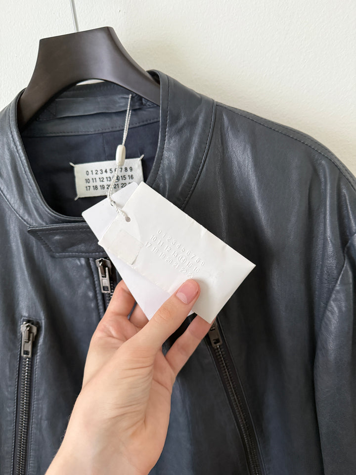 5 Zip Leather Moto Jacket