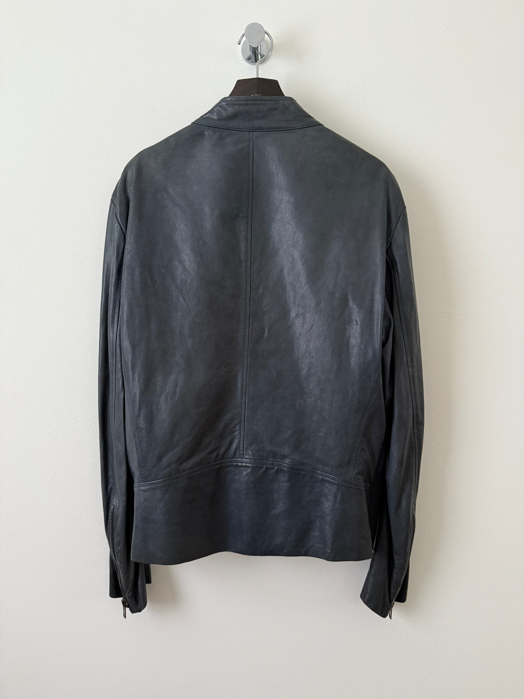 5 Zip Leather Moto Jacket