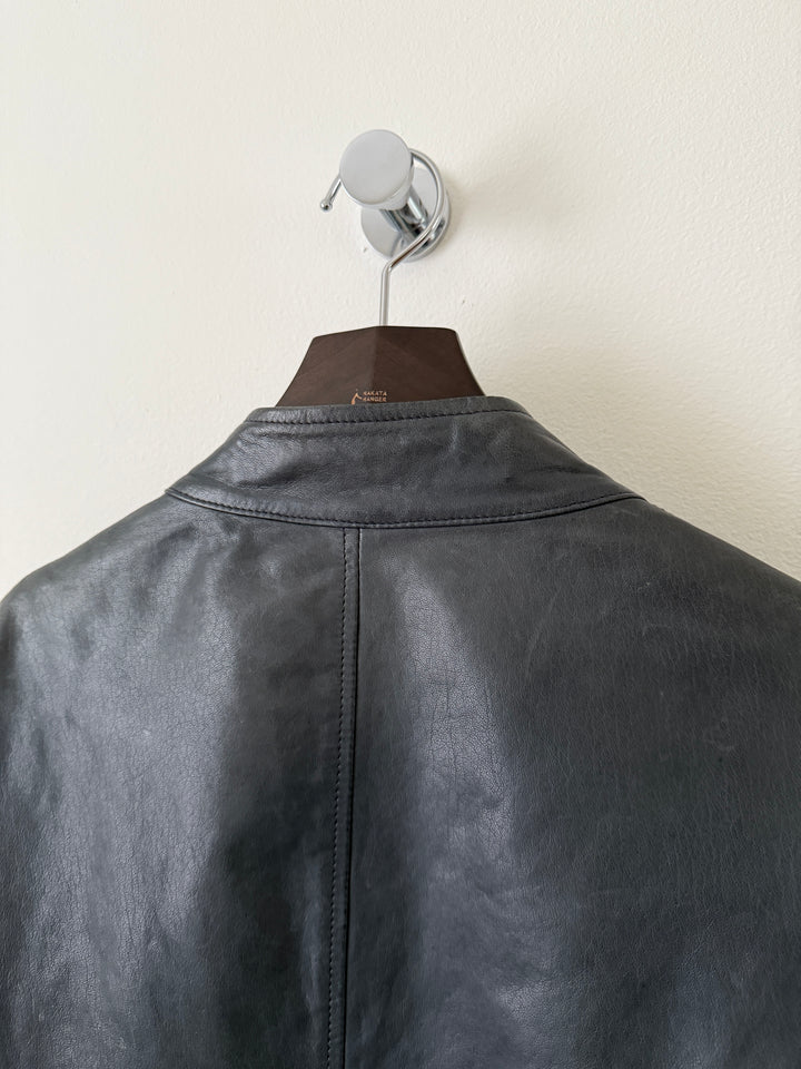 5 Zip Leather Moto Jacket