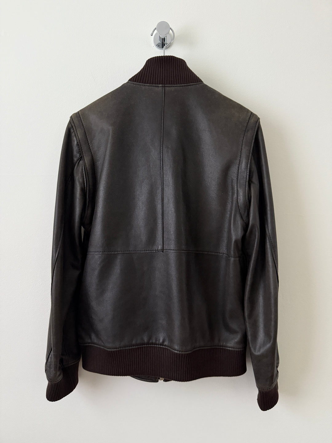 Multi-Zip Faded Leather Jacket