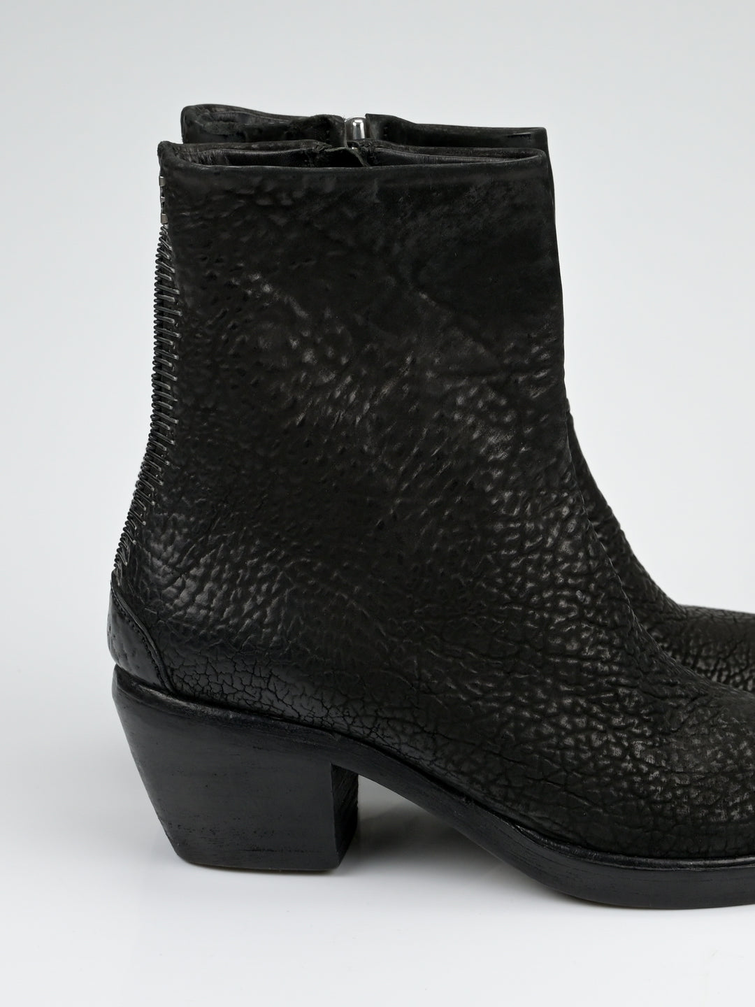 Staple Spine Grained Leather Ankle Boots