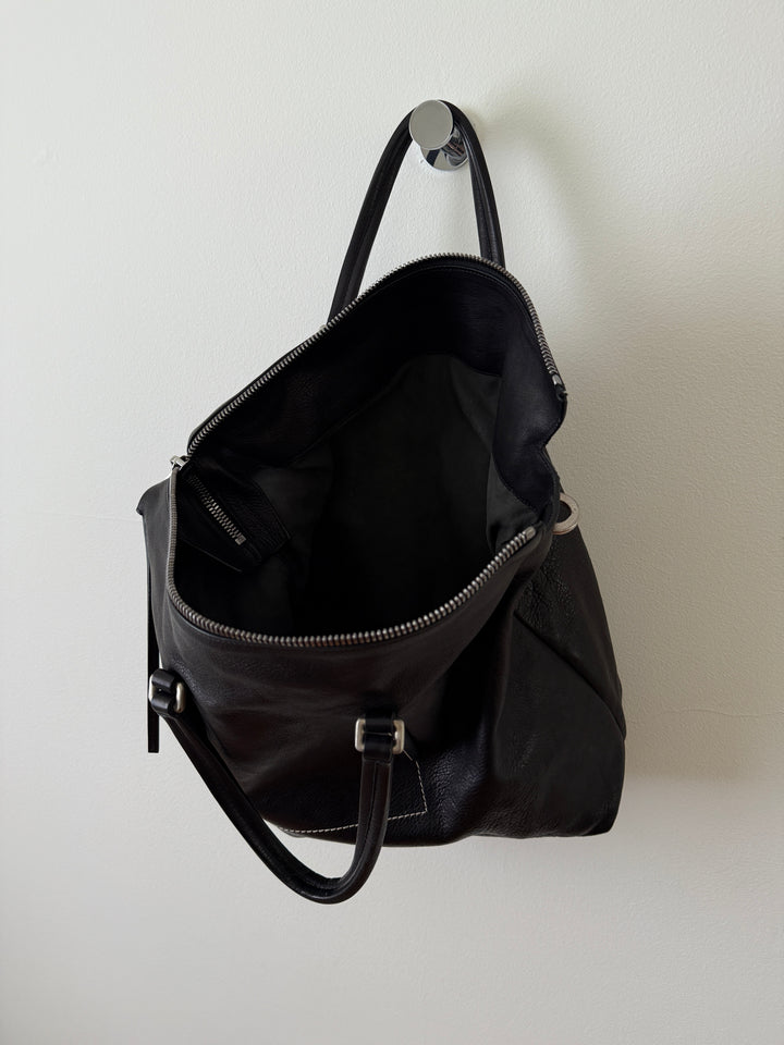Leather Top Handle Tote Bag