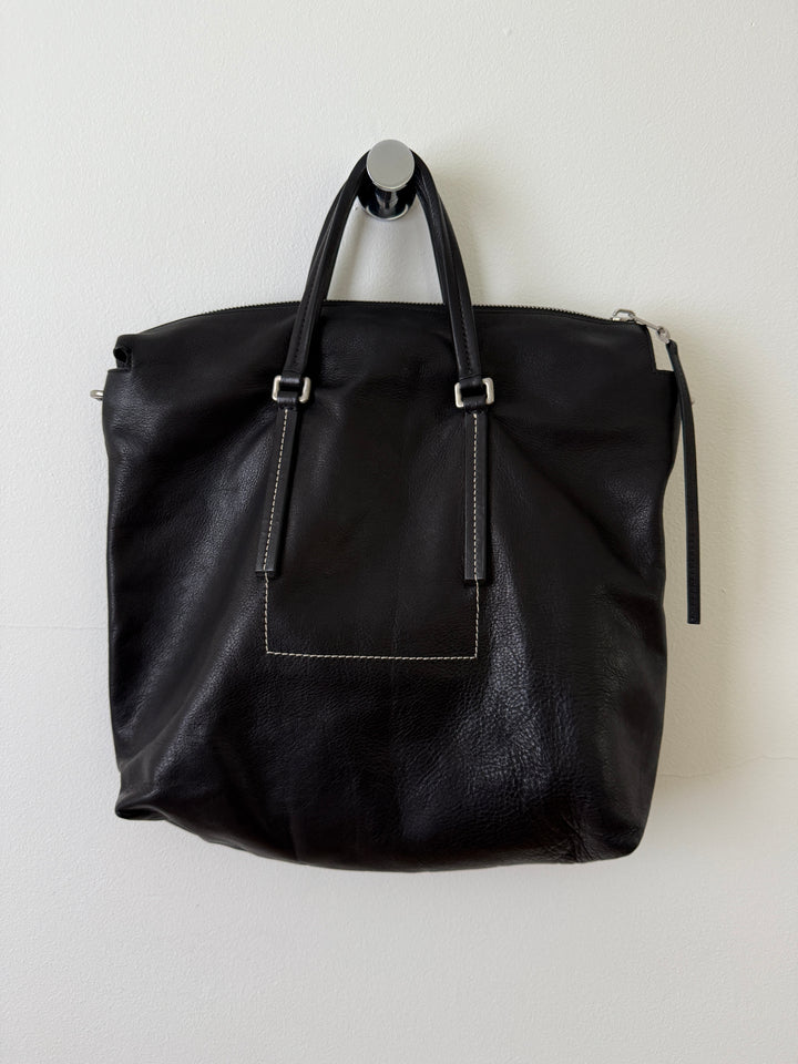 Leather Top Handle Tote Bag