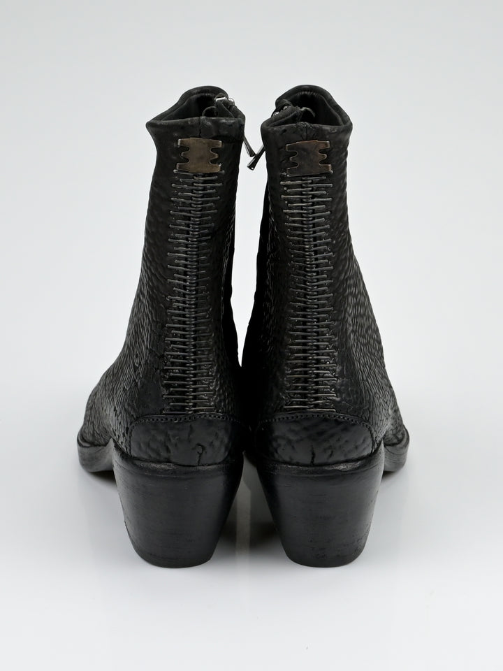 Staple Spine Grained Leather Ankle Boots