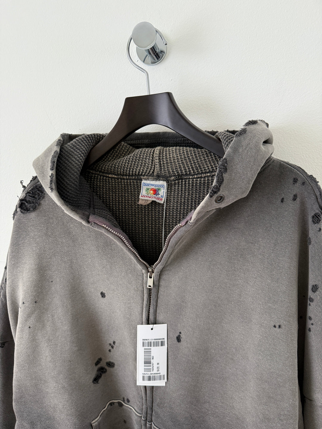 Distressed Thermal Hoodie