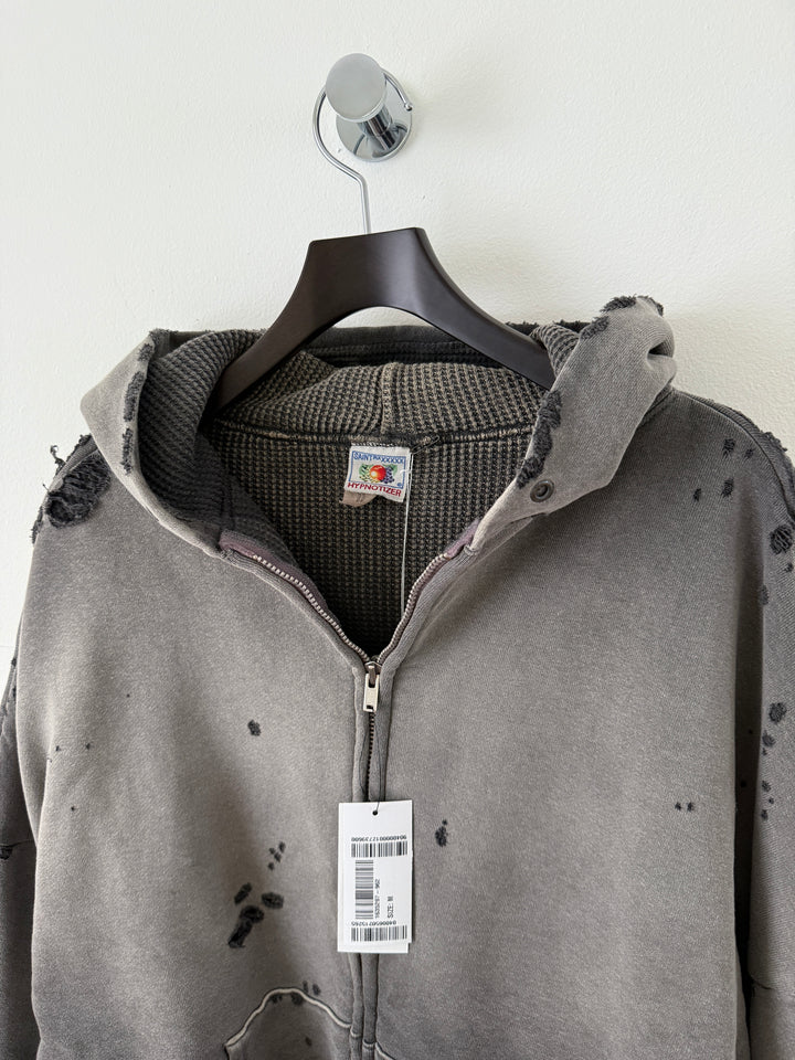 Distressed Thermal Hoodie