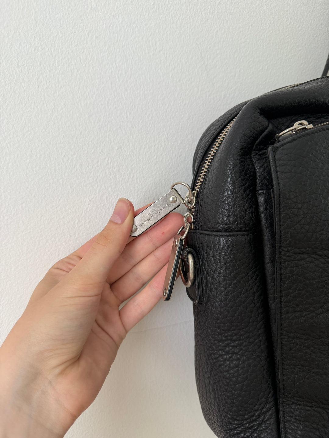 Pebbled Leather Messenger Bag