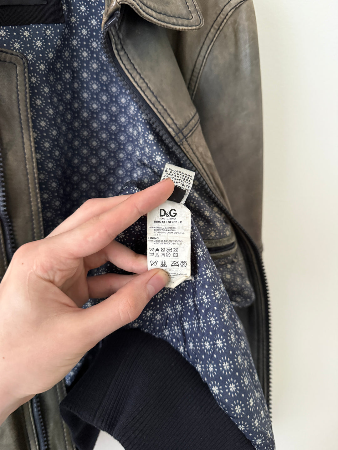 2000s Faded Leather Bomber Jacket