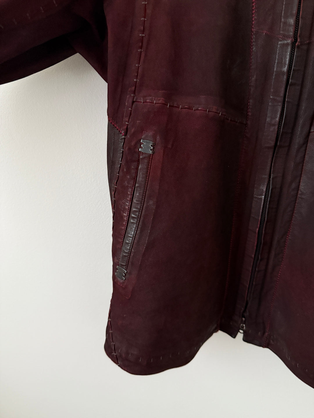 Lascar Stretch Dirtyred Astro Leather Jacket