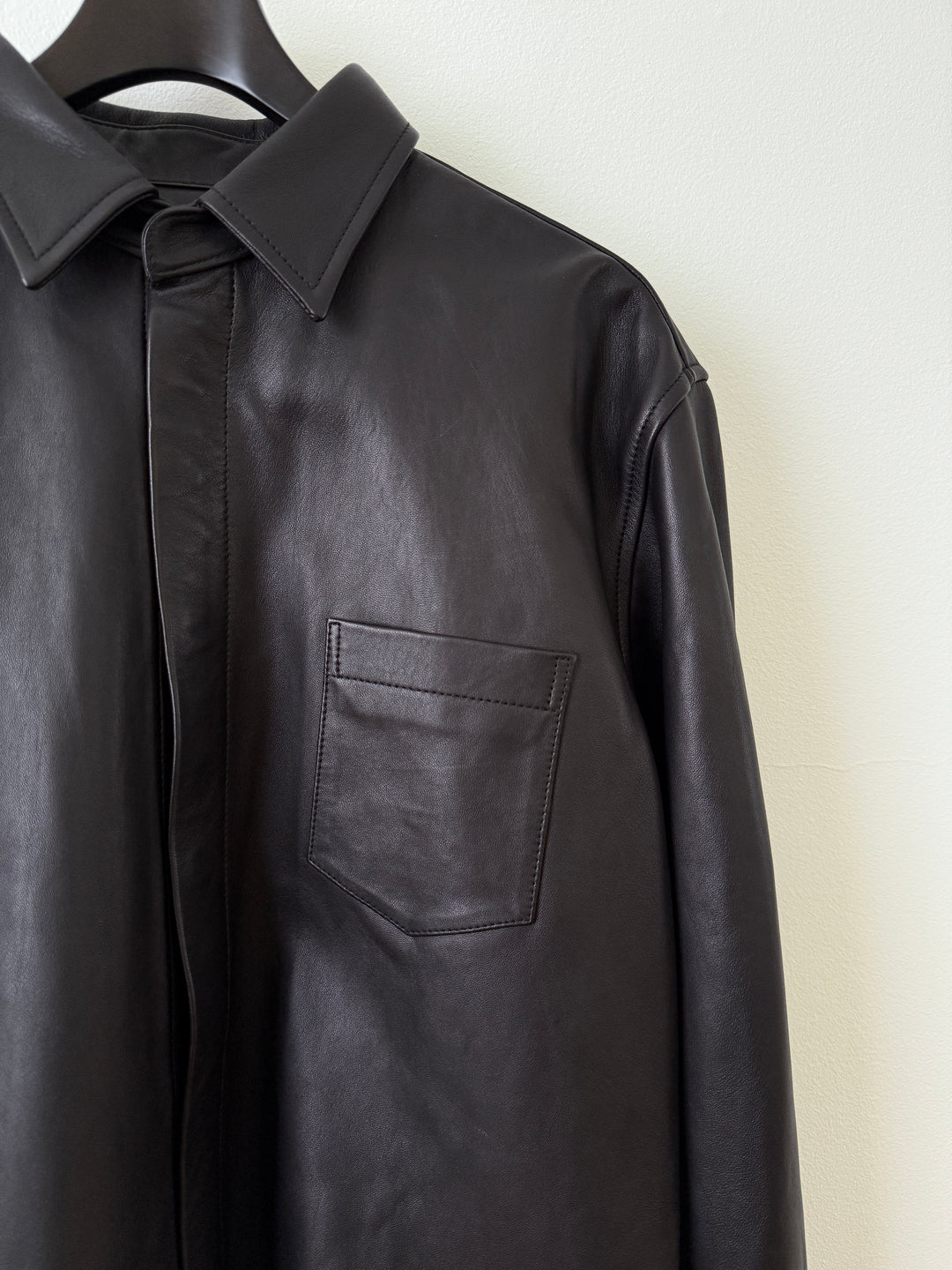 Leather Cloak Button Up Shirt