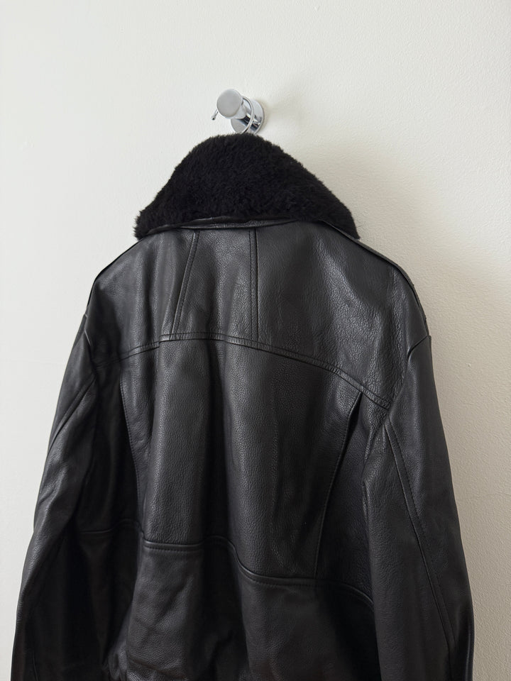 Leather Pilot Bomber Jacket