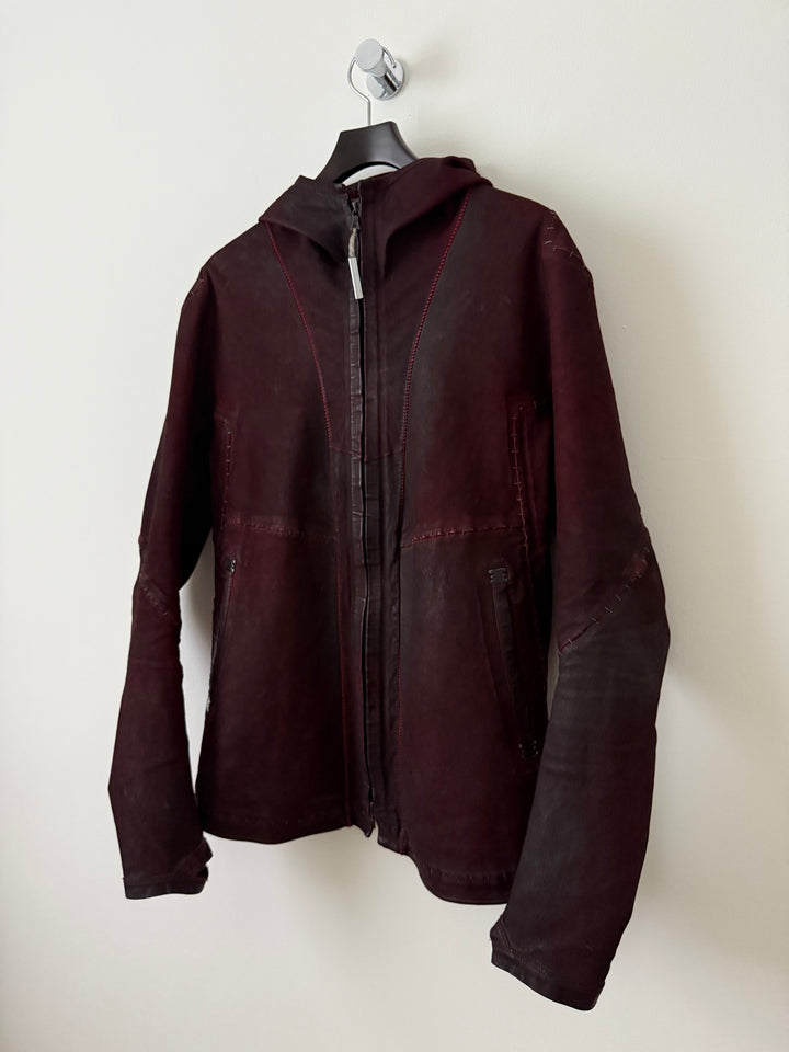 Lascar Stretch Dirtyred Astro Leather Jacket