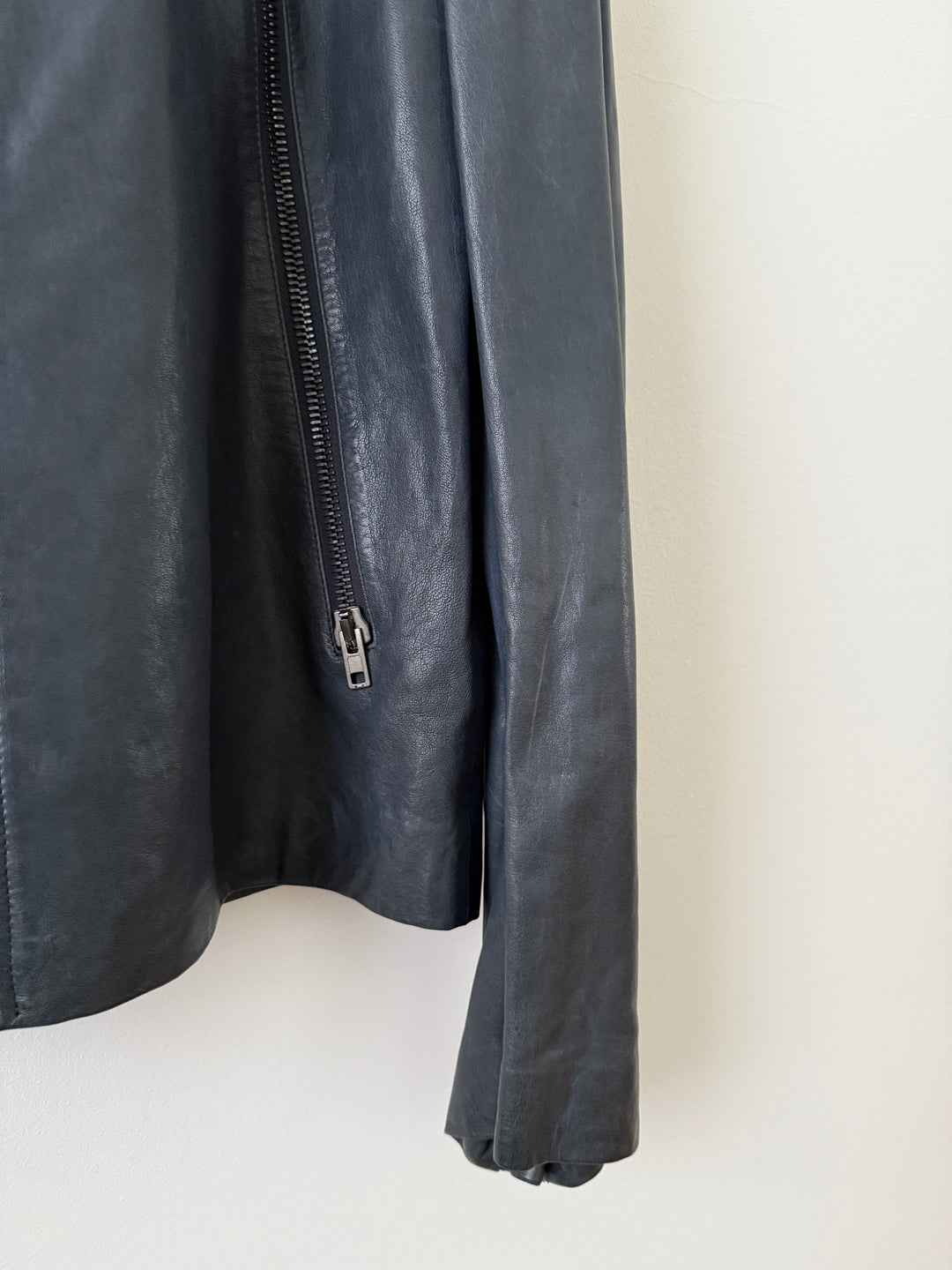 5 Zip Leather Moto Jacket