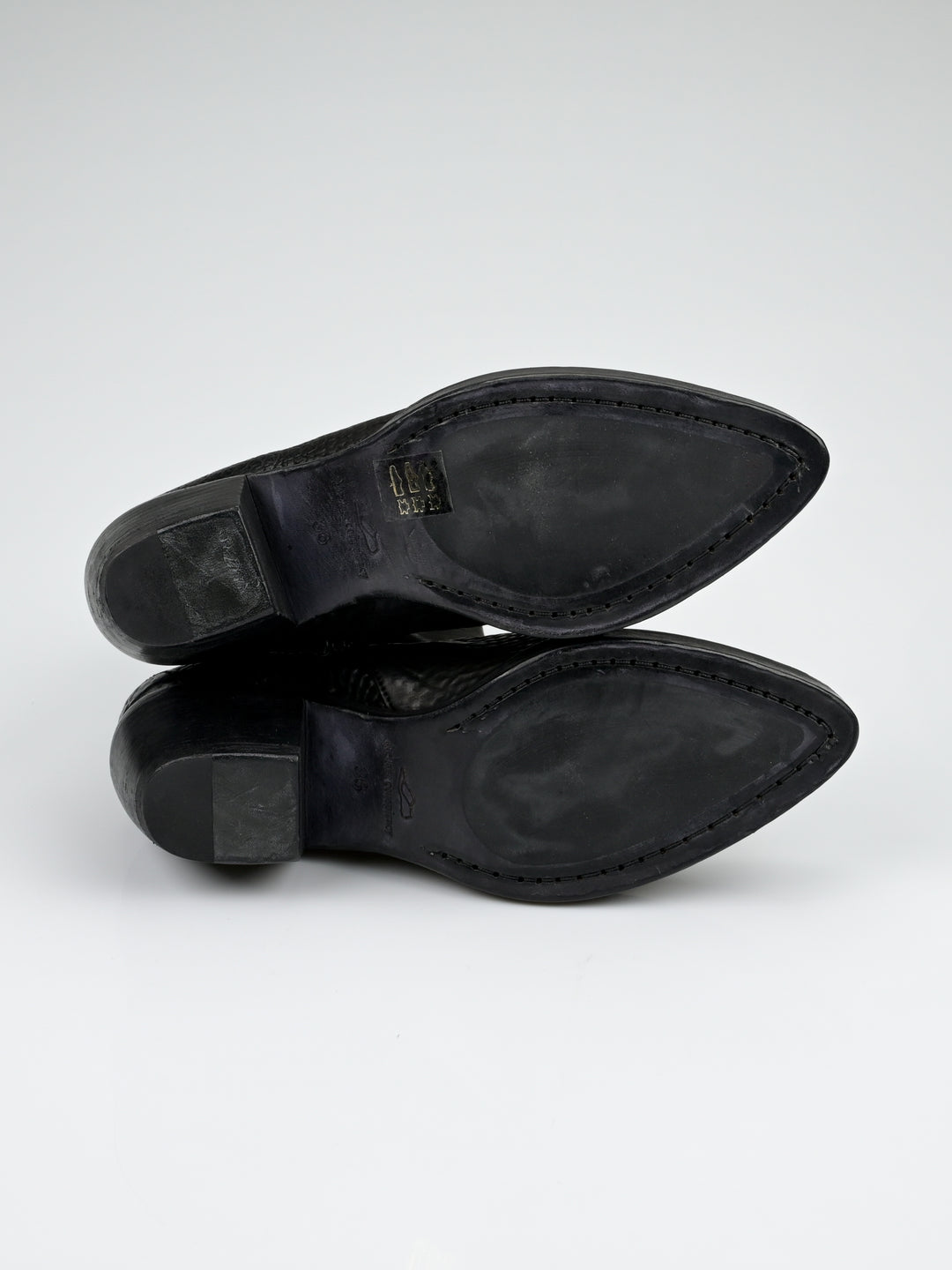 Staple Spine Grained Leather Ankle Boots