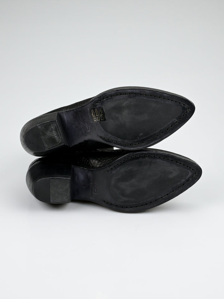 Staple Spine Grained Leather Ankle Boots