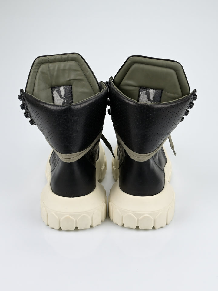 Tractor Boots Olive Interior