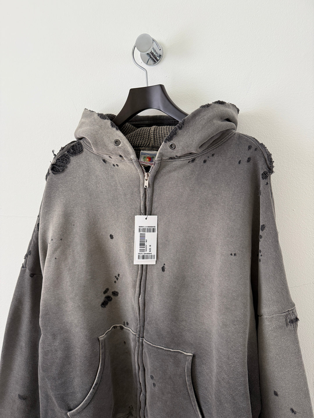 Distressed Thermal Hoodie