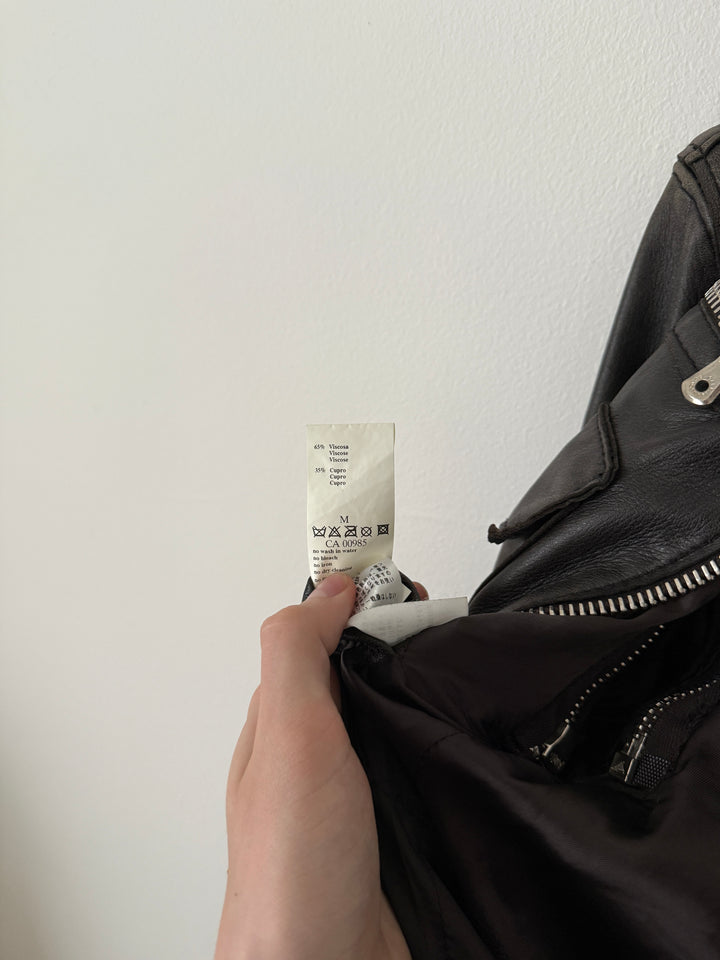 Multi-Zip Faded Leather Jacket