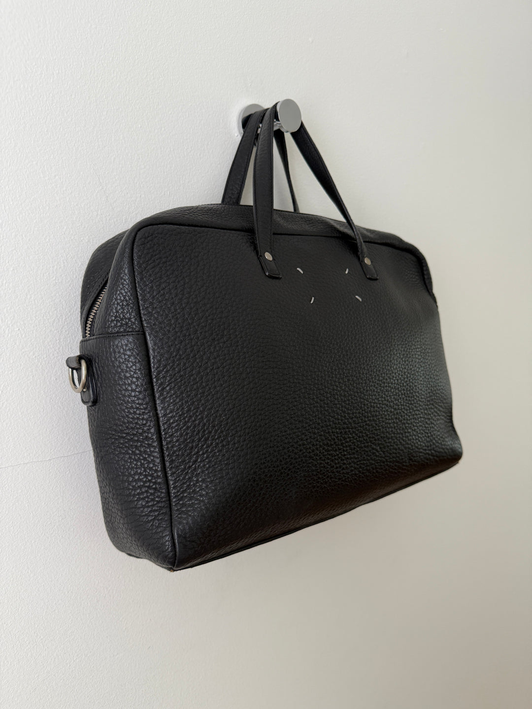 Pebbled Leather Messenger Bag