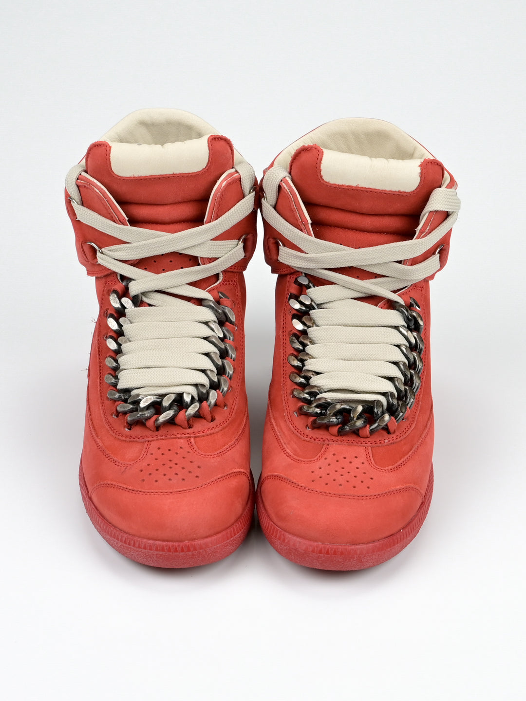 High Top Suede Chain Sneakers