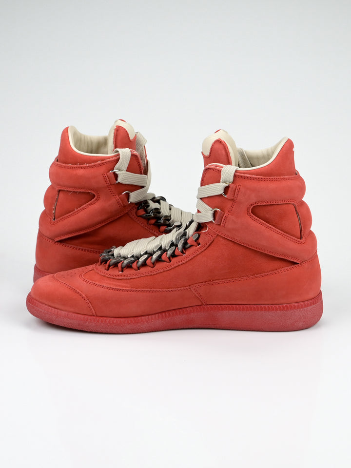 High Top Suede Chain Sneakers