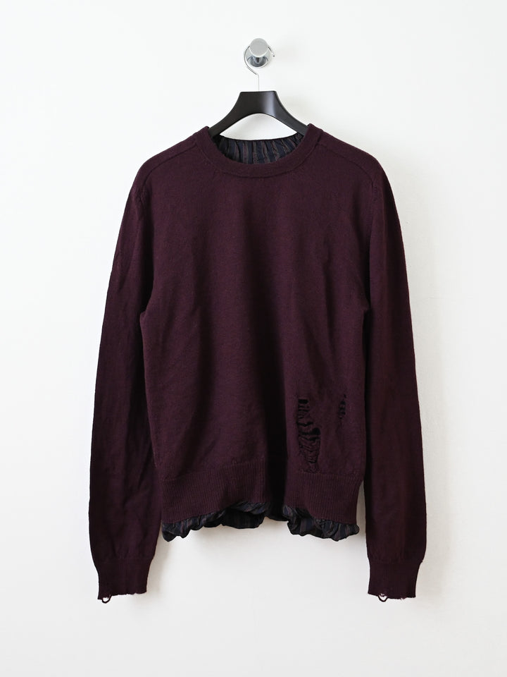 Burgundy Distressed Jumper