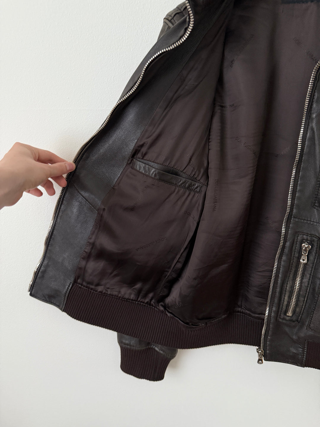 Multi-Zip Faded Leather Jacket