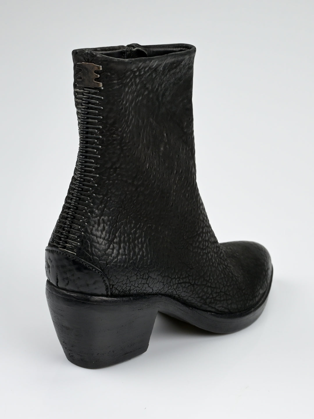 Staple Spine Grained Leather Ankle Boots