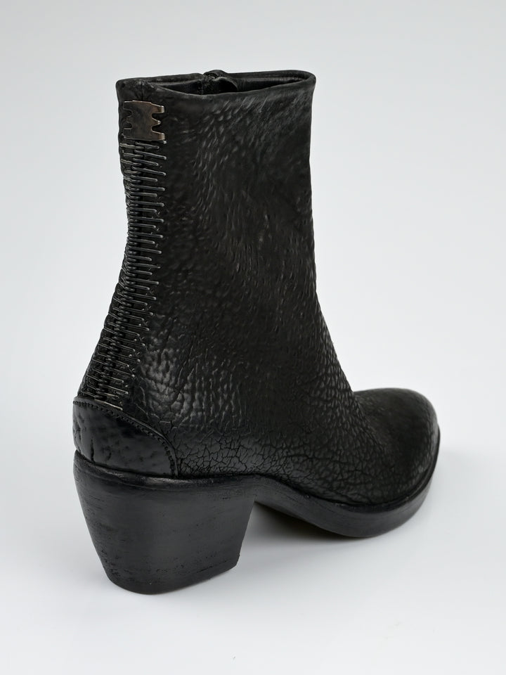 Staple Spine Grained Leather Ankle Boots