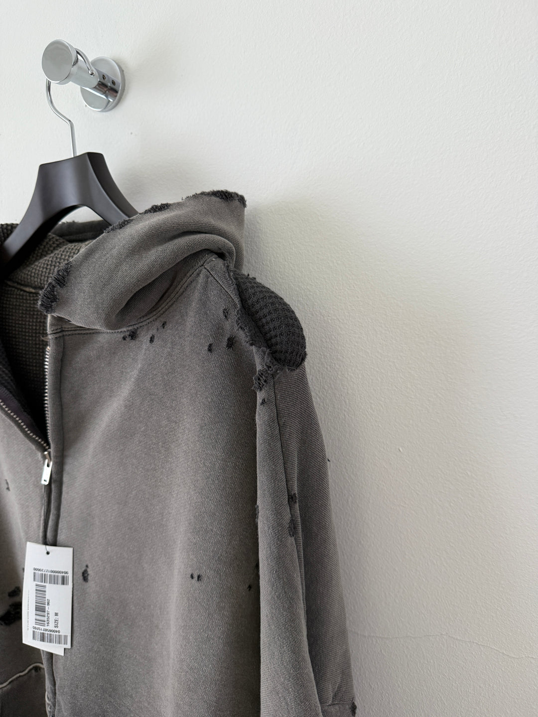 Distressed Thermal Hoodie